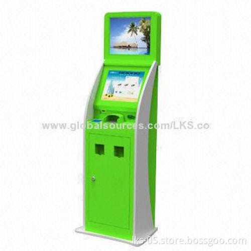 Betting terminal kiosk with 17-inch touch screen and receipt printer functions